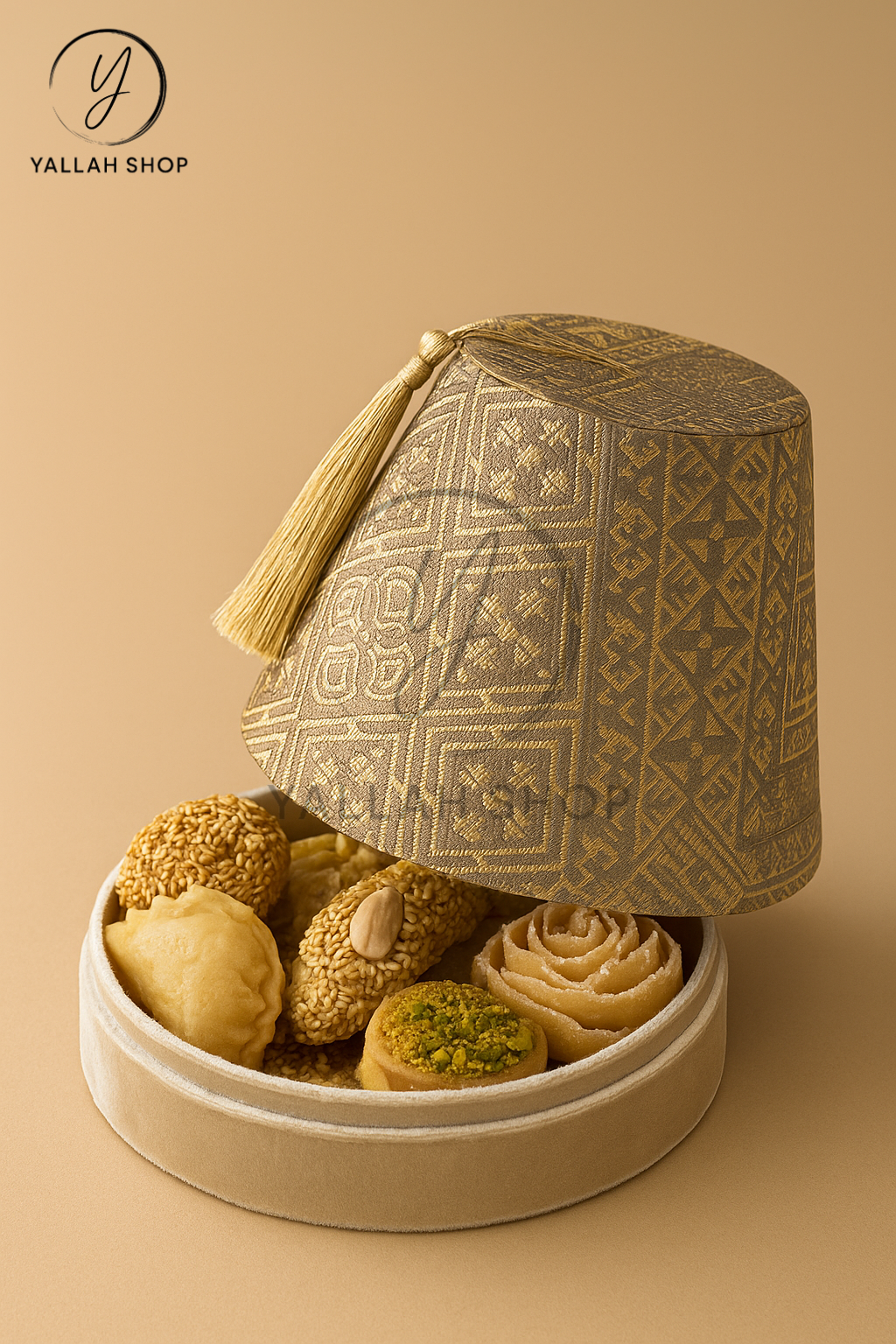 طربوش تقليدي مغربي لتقديم الحلويات